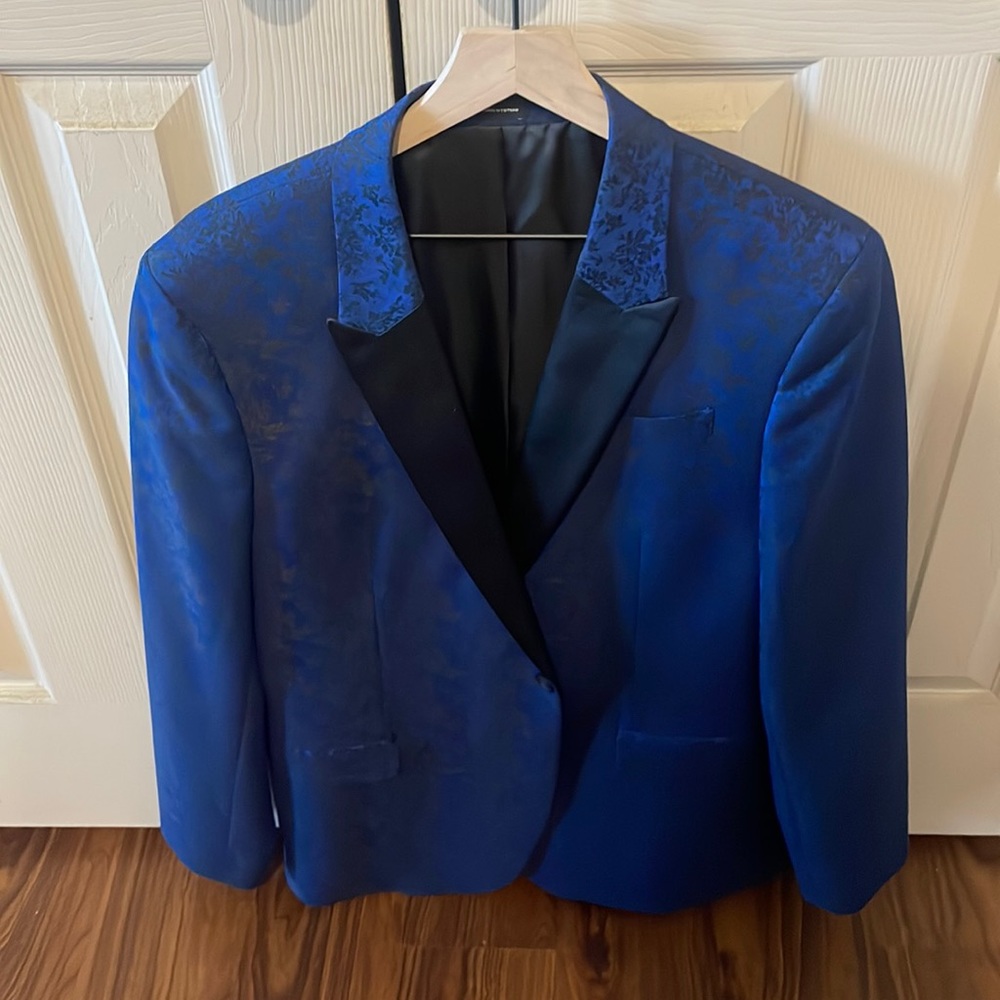 Mens sports/blazer. Slim fit. Blue and black pattern